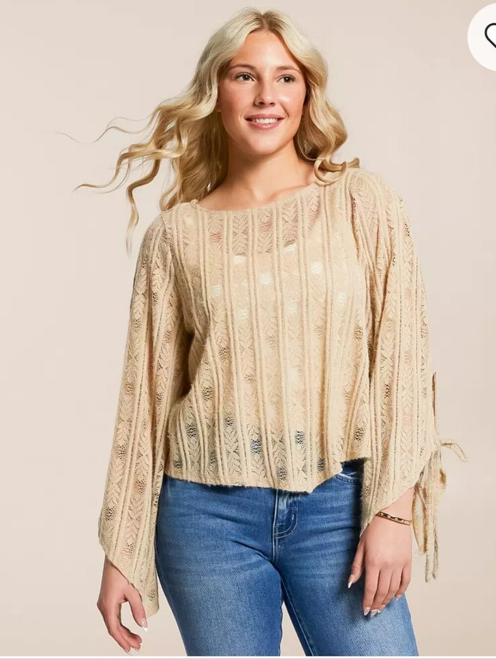 Willow & Root Brushed Lace Hanky Top